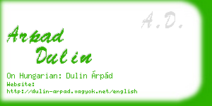 arpad dulin business card